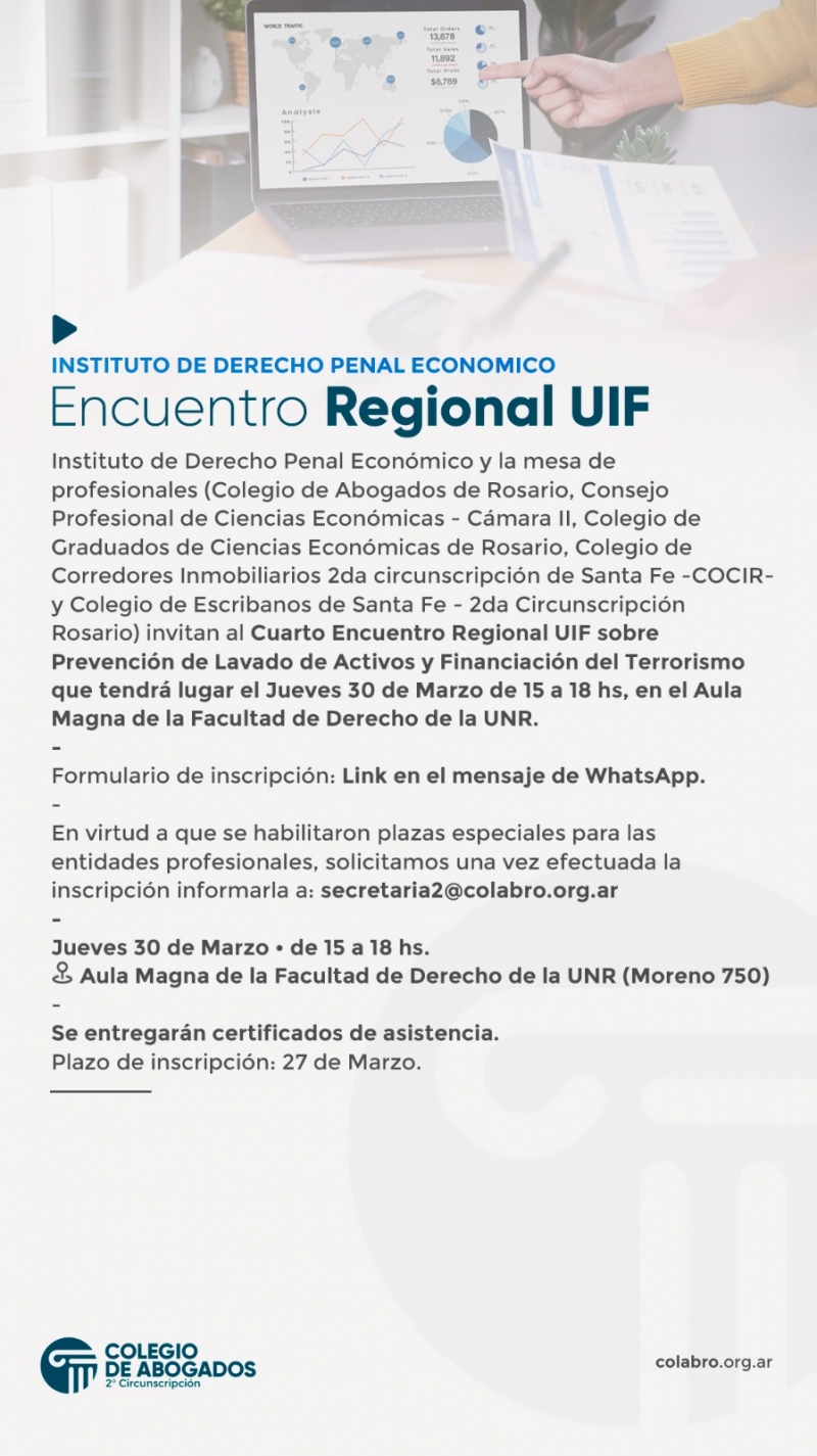 El Instituto de Derecho Penal Económico y la mesa de profesionales - Invitan